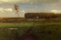 GEORGE INNESS OCTOBER NOON ARTIST PAINTING REPRODUCTION HANDMADE OIL CANVAS DECO