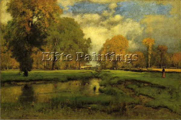 GEORGE INNESS OCTOBER ARTIST PAINTING REPRODUCTION HANDMADE OIL CANVAS REPRO ART