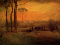 GEORGE INNESS PASTORAL LANDSCAPE AT SUNSET ARTIST PAINTING REPRODUCTION HANDMADE