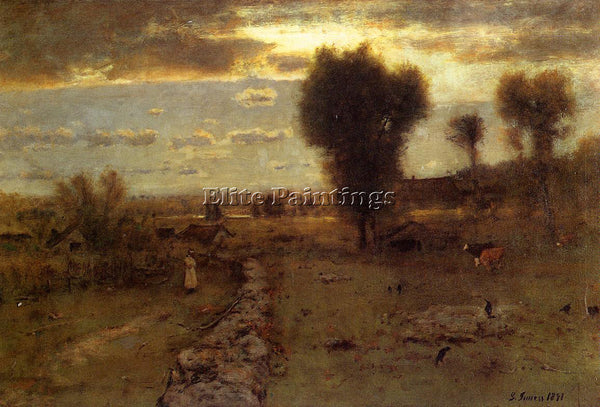 GEORGE INNESS THE CLOUDED SUN ARTIST PAINTING REPRODUCTION HANDMADE CANVAS REPRO