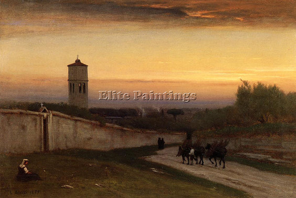 GEORGE INNESS TWILIGHT ARTIST PAINTING REPRODUCTION HANDMADE CANVAS REPRO WALL
