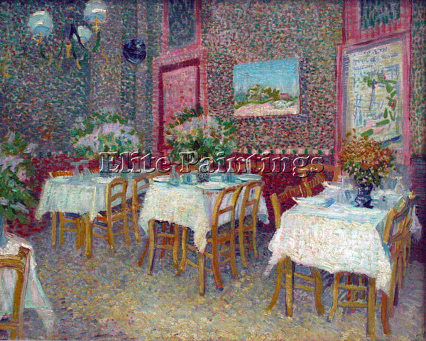 VAN GOGH INTERIOR OF A RESTAURANT ARTIST PAINTING REPRODUCTION HANDMADE OIL DECO