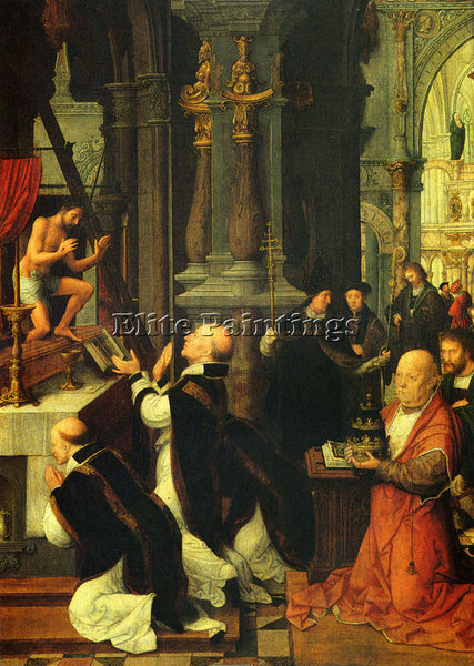 ADRIAEN ISENBRANDT THE MASS OF ST GREGORY ARTIST PAINTING REPRODUCTION HANDMADE