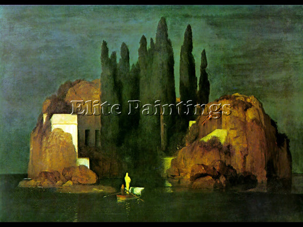 SWISS ISLAND OF THE DEAD ARTIST PAINTING REPRODUCTION HANDMADE CANVAS REPRO WALL