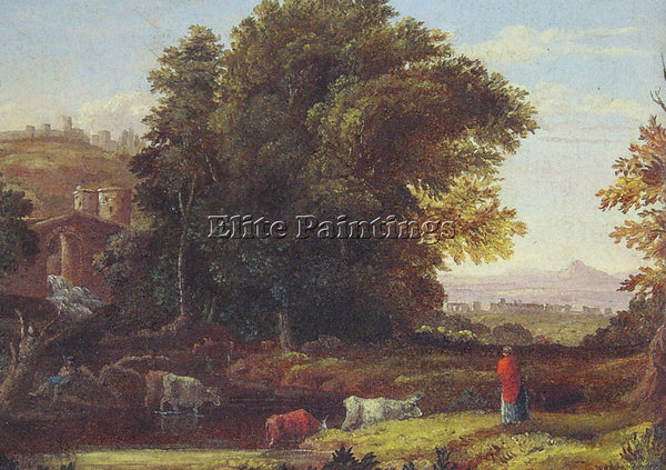 GEORGE INNESS ITALIAN LANSCAPE WITH ADUEDUCT ARTIST PAINTING HANDMADE OIL CANVAS