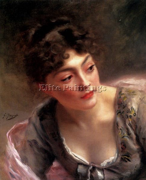 GUSTAVE JEAN JACQUET A QUICK GLANCE ARTIST PAINTING REPRODUCTION HANDMADE OIL