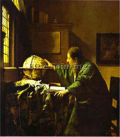 JAN VERMEER THE ASTRONOMER ARTIST PAINTING REPRODUCTION HANDMADE OIL CANVAS DECO