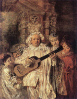 JEAN ANTOINE WATTEAU GILLES AND HIS FAMILY ARTIST PAINTING REPRODUCTION HANDMADE