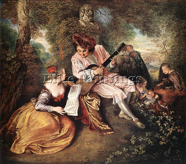 JEAN ANTOINE WATTEAU LA GAMME DAMOUR THE LOVE SONG ARTIST PAINTING REPRODUCTION