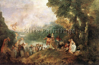 JEAN ANTOINE WATTEAU THE EMBARKATION FOR CYTHERA ARTIST PAINTING HANDMADE CANVAS