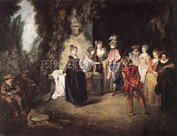 JEAN ANTOINE WATTEAU THE FRENCH COMEDY ARTIST PAINTING REPRODUCTION HANDMADE OIL