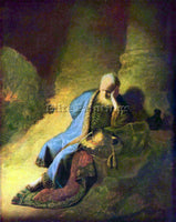REMBRANDT JEREMIAH MOURNING OVER THE DESTRUCTION OF JERUSALEM PAINTING HANDMADE