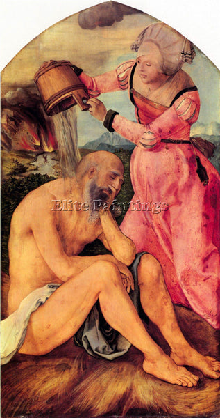 DURER JOB MOCKED BY HIS WIFE ARTIST PAINTING REPRODUCTION HANDMADE CANVAS REPRO