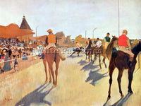 DEGAS JOCKEYS IN FRONT OF THE GRANDSTAND ARTIST PAINTING REPRODUCTION HANDMADE