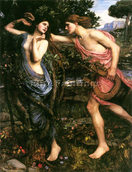 JOHN WILLIAM WATERHOUSE  APOLLO AND DAPHNE FR ARTIST PAINTING REPRODUCTION OIL