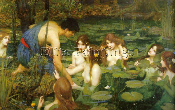 JOHN WILLIAM WATERHOUSE  HYLAS AND THE NYMPHS ARTIST PAINTING REPRODUCTION OIL
