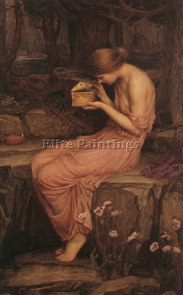 JOHN WILLIAM WATERHOUSE  PSYCHE OPENING THE GOLDEN BOX A ARTIST PAINTING CANVAS