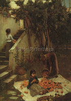 JOHN WILLIAM WATERHOUSE  THE ORANGE GATHERERS A ARTIST PAINTING REPRODUCTION OIL