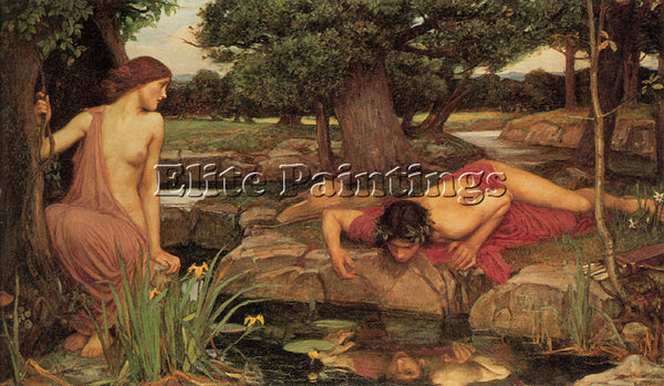 JOHN WILLIAM WATERHOUSE  ECHO AND NARCISSUS 1 ARTIST PAINTING REPRODUCTION OIL
