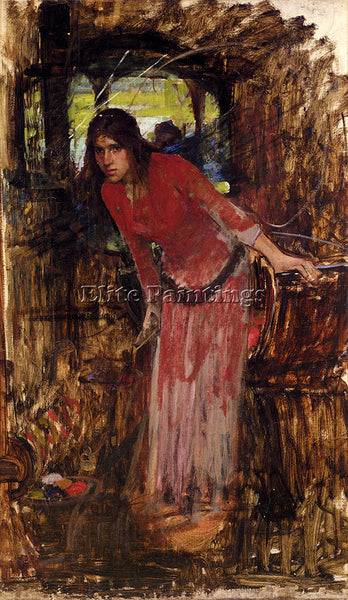 JOHN WILLIAM WATERHOUSE  JOHN WILLIAM STUDY FOR THE LADY OF SHALLOT PAINTING OIL