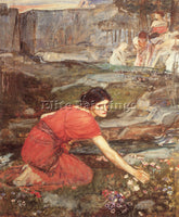 JOHN WILLIAM WATERHOUSE  MAIDENS PICKING STUDY ARTIST PAINTING REPRODUCTION OIL