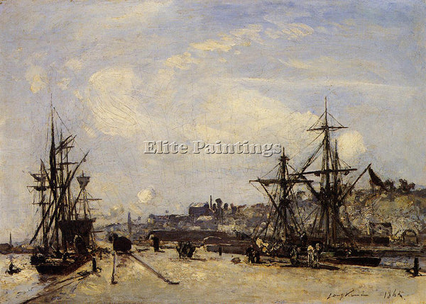 JOHAN BARTHOLD JONGKIND HONFLEUR THE RAILROAD DOCK ARTIST PAINTING REPRODUCTION