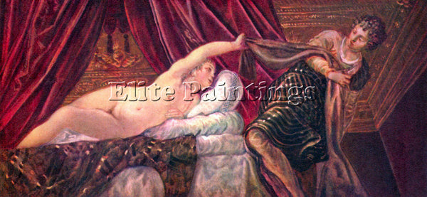 TINTORETTO JOSEPH AND THE WIFE OF POTIPHAR ARTIST PAINTING REPRODUCTION HANDMADE