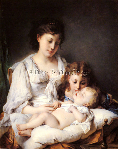 ADOLPHE JOURDAN MATERNAL AFFECTION ARTIST PAINTING REPRODUCTION HANDMADE OIL ART