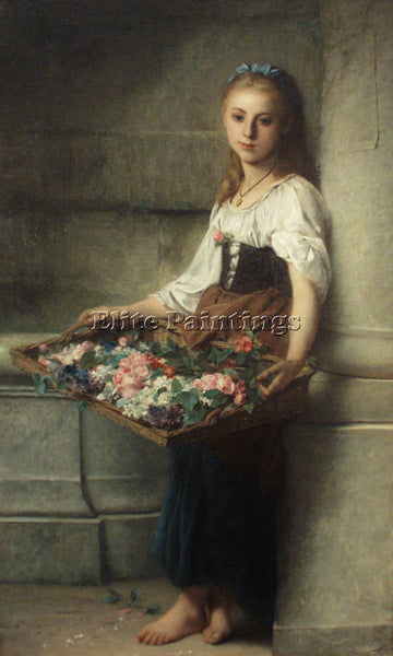 ADOLPHE JOURDAN THE FLOWERSELLER ARTIST PAINTING REPRODUCTION HANDMADE OIL REPRO