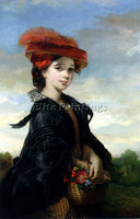 JOY THOMAS MUSGROVE THE RED HAT ARTIST PAINTING REPRODUCTION HANDMADE OIL CANVAS