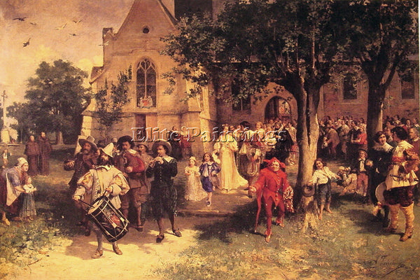 DUTCH JOZEF ISRAELS THE BAPTISM ARTIST PAINTING REPRODUCTION HANDMADE OIL CANVAS