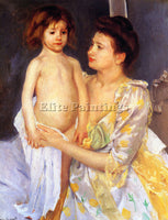 MARY CASSATT JULES BEING DRIED BY HIS MOTHER ARTIST PAINTING HANDMADE OIL CANVAS