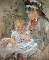 MORISOT JULIE WITH HER NURSE ARTIST PAINTING REPRODUCTION HANDMADE CANVAS REPRO