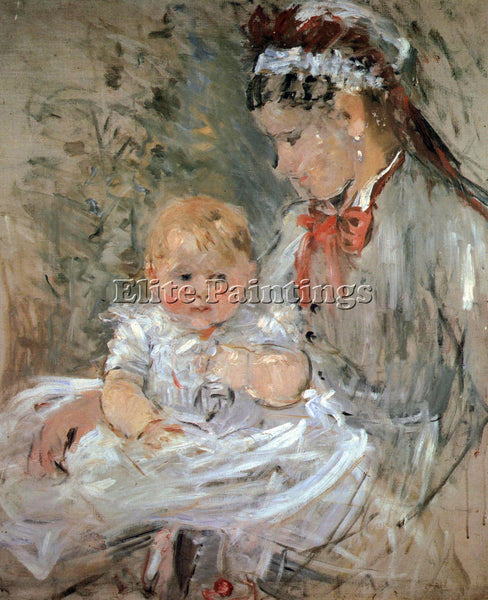 MORISOT JULIE WITH HER NURSE ARTIST PAINTING REPRODUCTION HANDMADE CANVAS REPRO