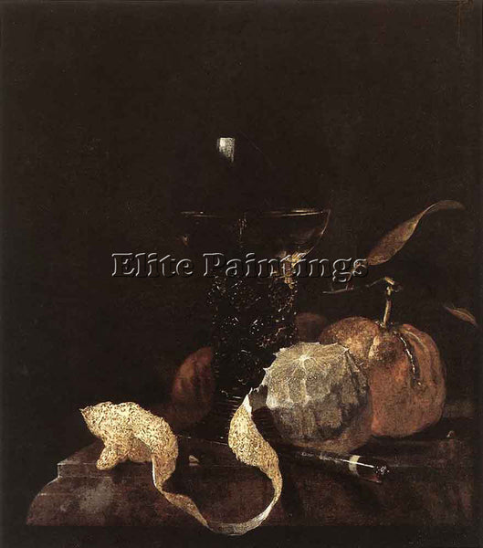 WILLEM KALF STILL LIFE WITH LEMON ORANGES AND GLASS OF WINE ARTIST PAINTING OIL