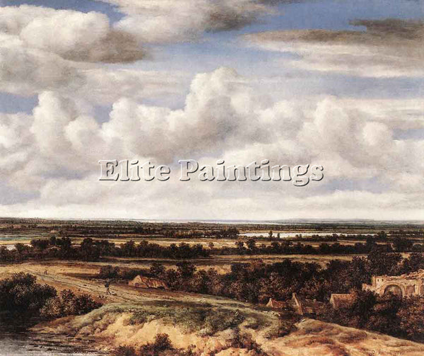 PHILIPS KONINCK AN EXTENSIVE LANDSCAPE WITH A ROAD BY A RUIN ARTIST PAINTING OIL