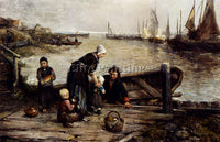 JOHAN MARI TEN KATE KATE MARI TEN A FISHERMANS FAMILY MARKEN ARTIST PAINTING OIL