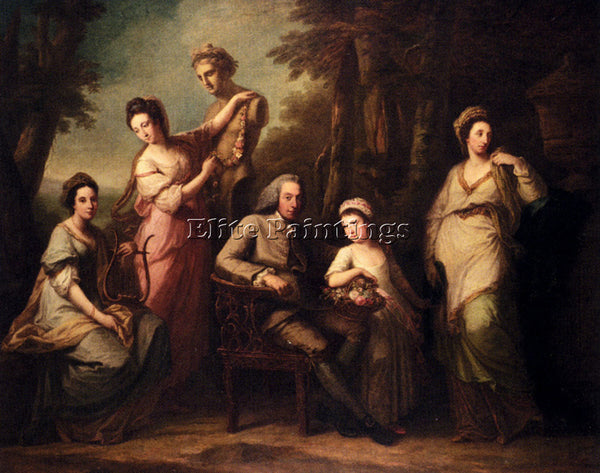 ANGELICA KAUFFMANN PORTRAIT OF PHILIP TISDAL WITH HIS WIFE AND FAMILY ARTIST OIL