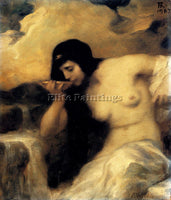FERDINAND KELLER A NYMPH DRINKING AT A SPRING ARTIST PAINTING REPRODUCTION OIL