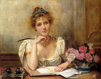 GEORGE GOODWIN KILBURNE PENNING A LETTER ARTIST PAINTING REPRODUCTION HANDMADE