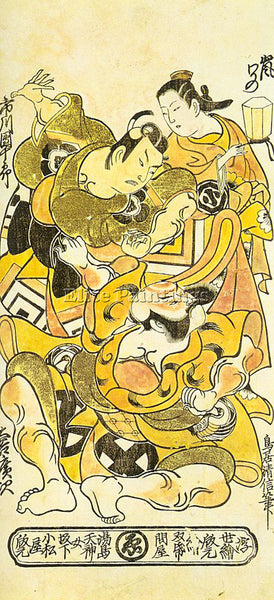 JAPANESE KIYONOBU TORII JAPANESE 1664 1729 3 ARTIST PAINTING HANDMADE OIL CANVAS