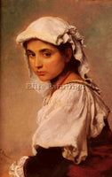 LUDWIG KNAUS A PORTRAIT OF A TYROLEAN GIRL ARTIST PAINTING REPRODUCTION HANDMADE