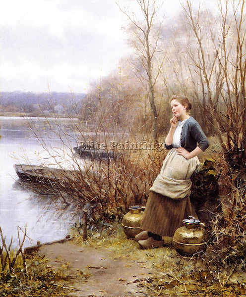 DANIEL RIDGWAY KNIGHT A LOVELY THOUGHT ARTIST PAINTING REPRODUCTION HANDMADE OIL