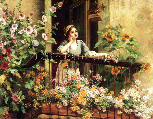 DANIEL RIDGWAY KNIGHT A PENSIVE MOMENT ARTIST PAINTING REPRODUCTION HANDMADE OIL