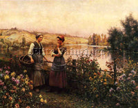 DANIEL RIDGWAY KNIGHT STOPPING FOR CONVERSATION ARTIST PAINTING REPRODUCTION OIL