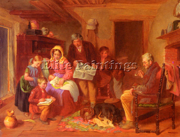 WILLIAM HENRY KNIGHT THE NEW ARRIVAL ARTIST PAINTING REPRODUCTION HANDMADE OIL