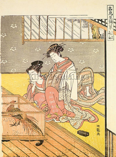 JAPANESE KORYUSAI ISODA JAPANESE ACTIVE 1765 1788 2 ARTIST PAINTING REPRODUCTION