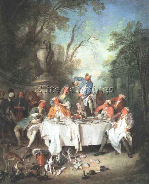 NICOLAS LANCRET LUNCHEON PARTY ARTIST PAINTING REPRODUCTION HANDMADE OIL CANVAS