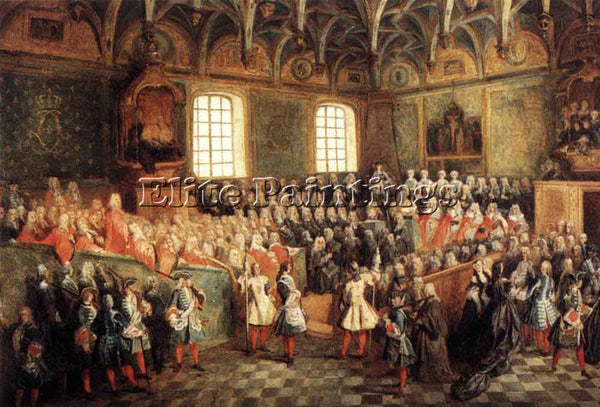 NICOLAS LANCRET THE SEAT OF JUSTICE IN THE PARLIAMENT OF PARIS IN 1723 PAINTING