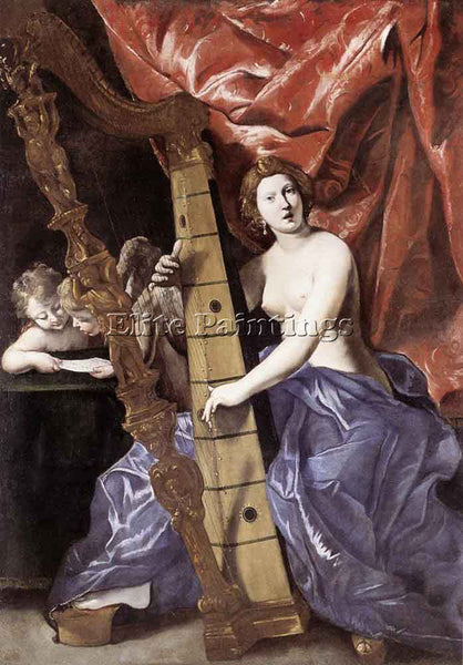 GIOVANNI LANFRANCO ALLEGORY OF MUSIC ARTIST PAINTING REPRODUCTION HANDMADE OIL